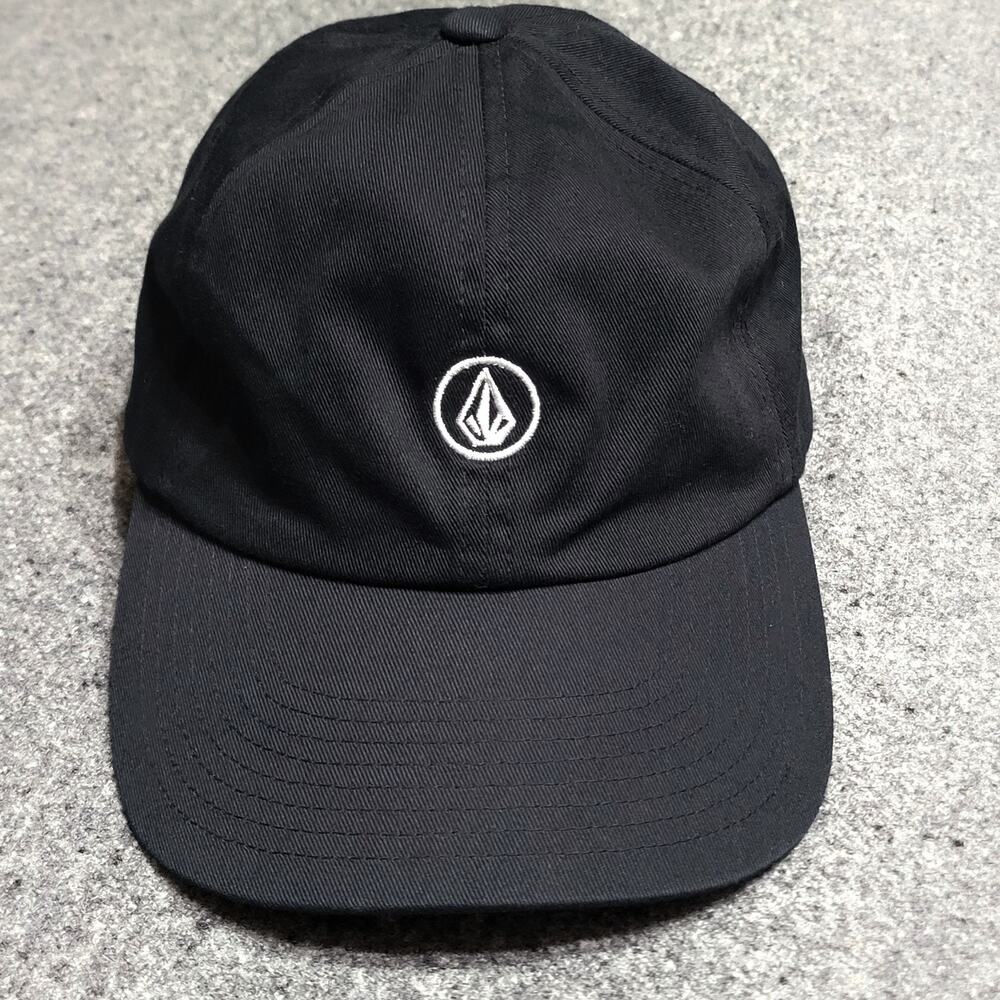 Volcom Hat Dad Cap Mens Black Circle Stone Strapback Curved Bill Unstructured